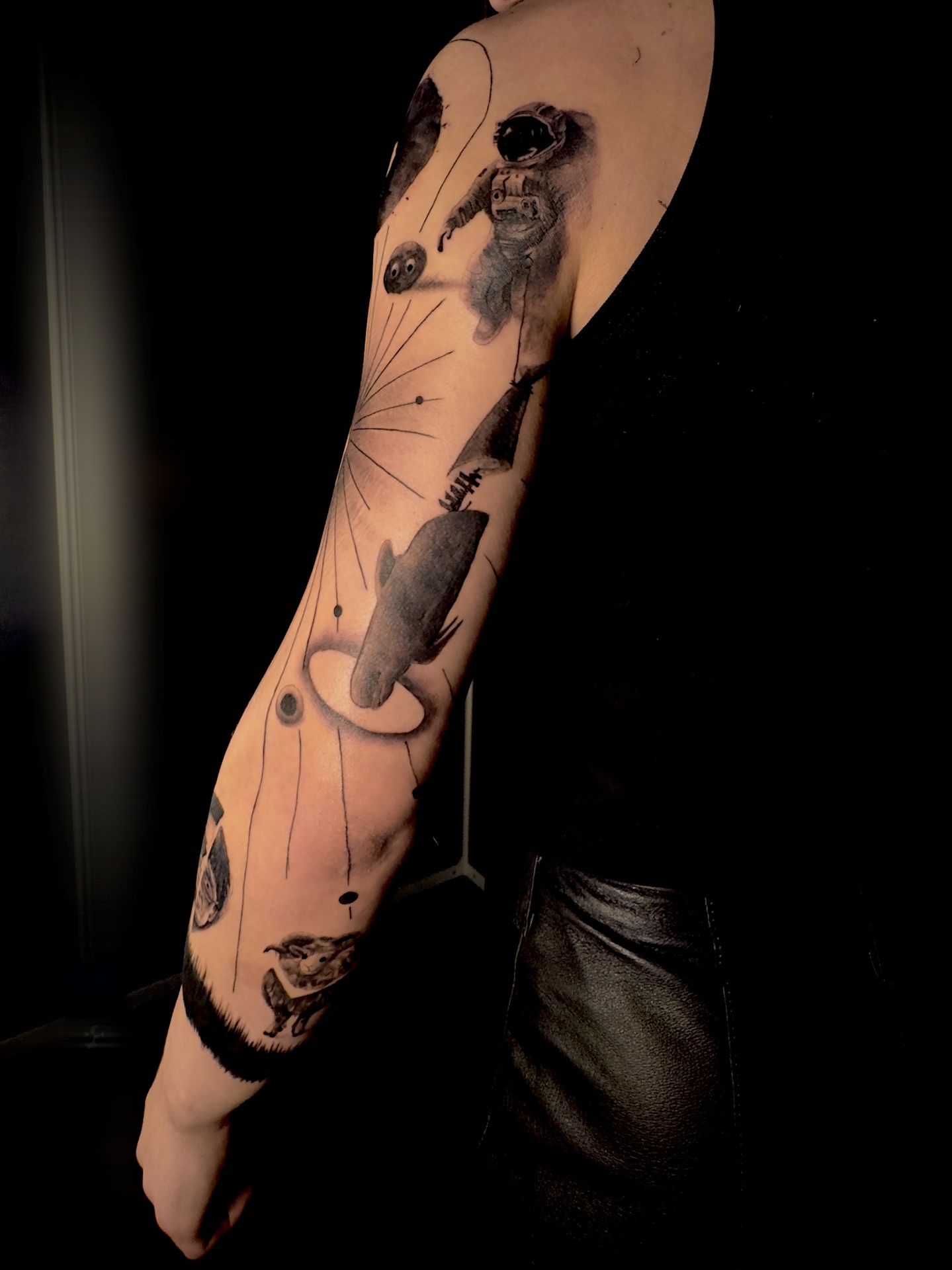 Space sleeve with astronaut