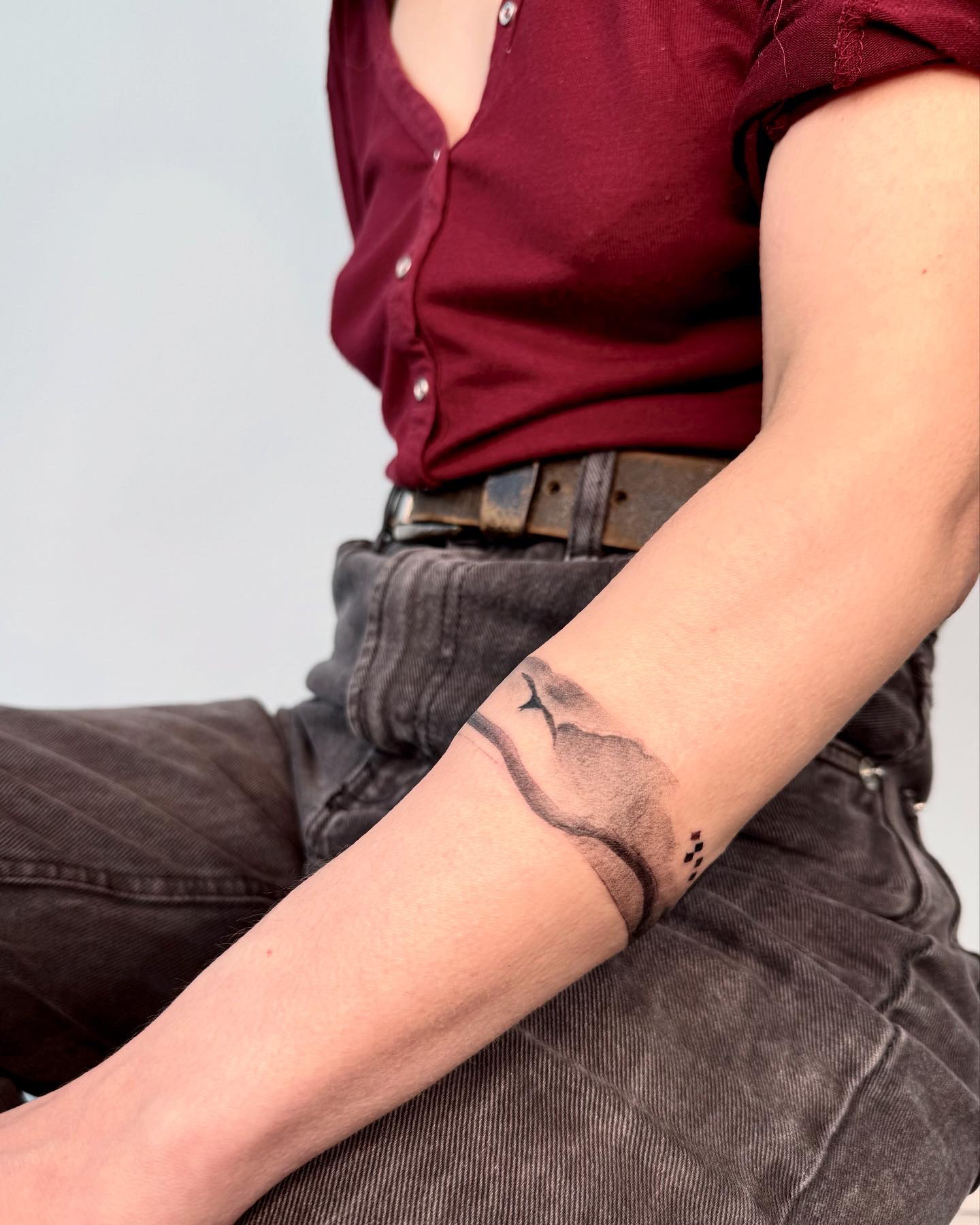 Landscape bracelet around forearm