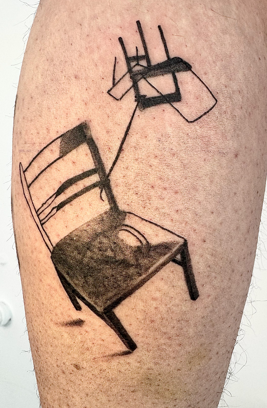Falling chairs blackwork