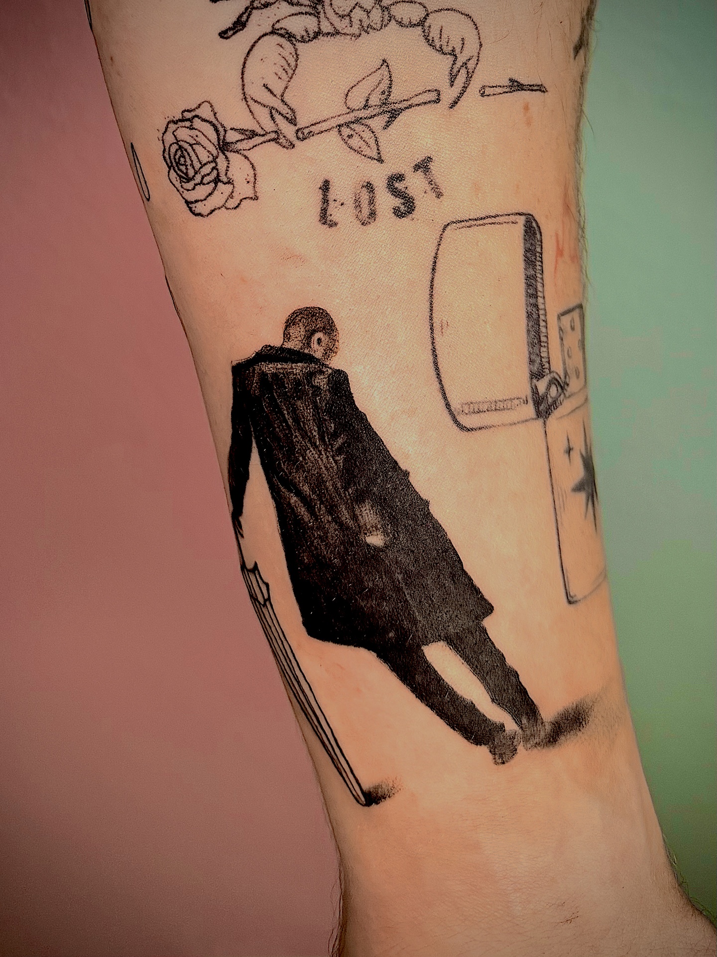 Man in black coat illustrative